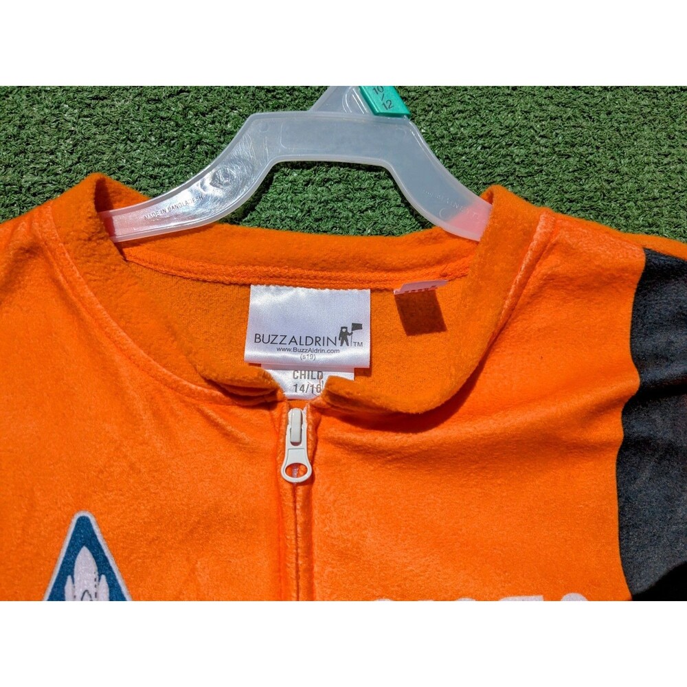 NASA Kids XL Sz 14/16 Orange Astronaut Uniform Buzz Alrin Zip-Up PJs Pajamas NWT - Picture 3 of 7